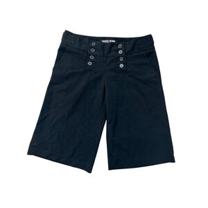 Vtg‎ Guess Sailor Buttons Wide Leg Crop Black Pants Size 29 90s Y2K Minimalist